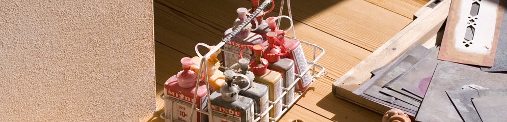 Mischfarben und Jugendstilschablonen